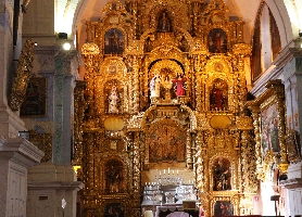 gouden altaar in de kathedraal van Cusco